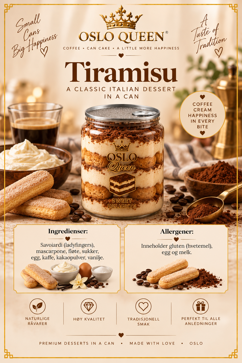 Oslo Queen Tiramisu can cake