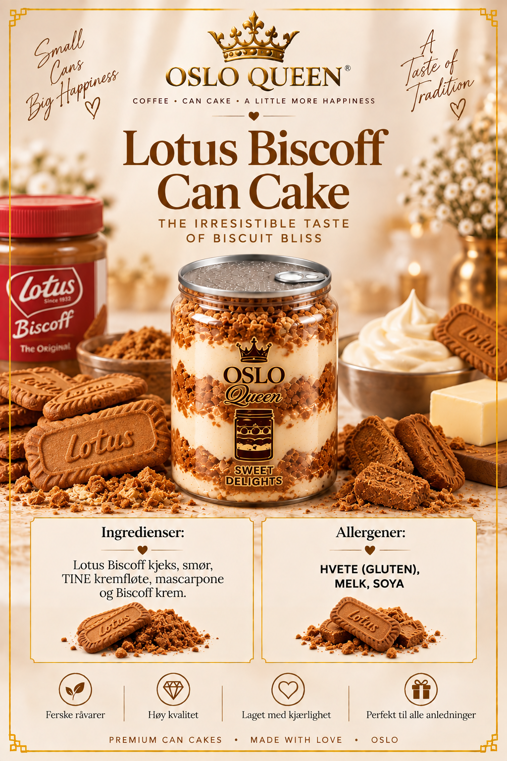 Oslo Queen Lotus Biscoff can cake