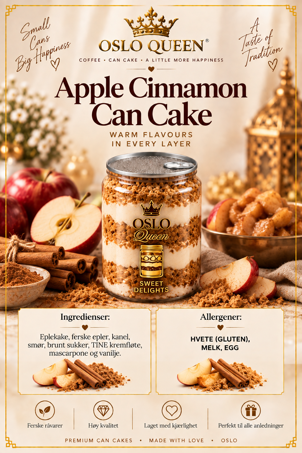Oslo Queen Apple & Cinnamon can cake