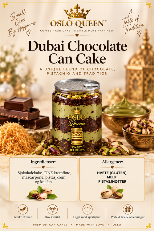 Oslo Queen Dubai Chocolate can cake